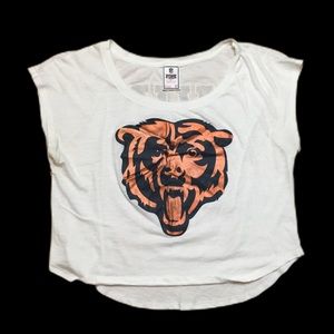 PINK NFL Chicago Bears White Win Me Over Scoopneck